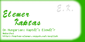 elemer kaptas business card